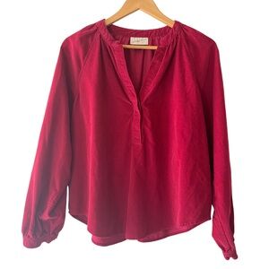 Universal Threads Women’s Red Corduroy Long Sleeve Blouse